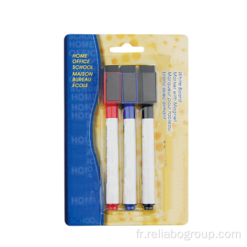 Stylo marqueur de tableau blanc coloré de haute qualité avec gomme